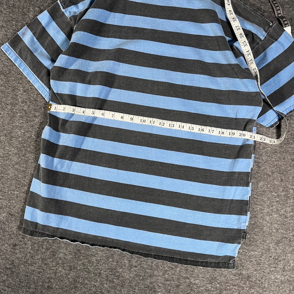Vintage 80s Quiksilver Surf Striped Tshirt Made in USA Blue Faded Size Large - Picture 6 of 7